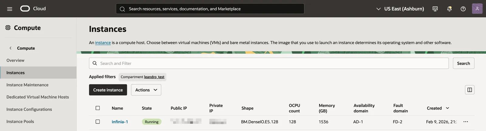 instances_infinia_server_list